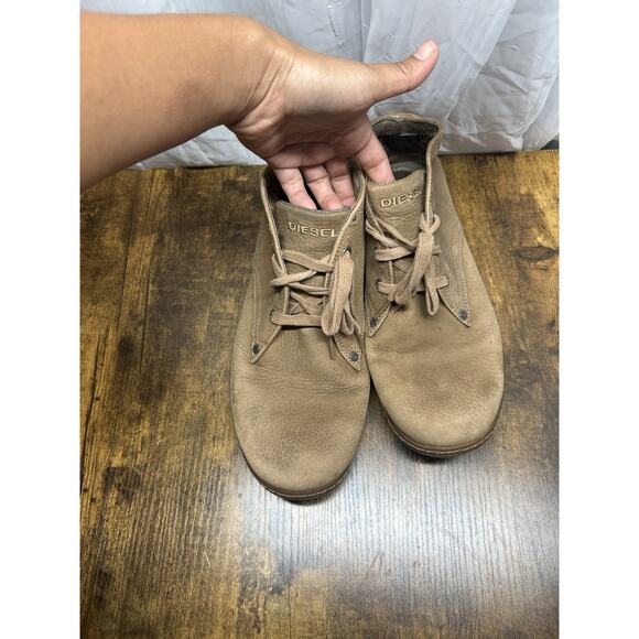 Diesel Men’s Leather Chukka Boots Size 10 Brown Casual Lace Up Y2K Grunge NYC - Picture 2 of 10